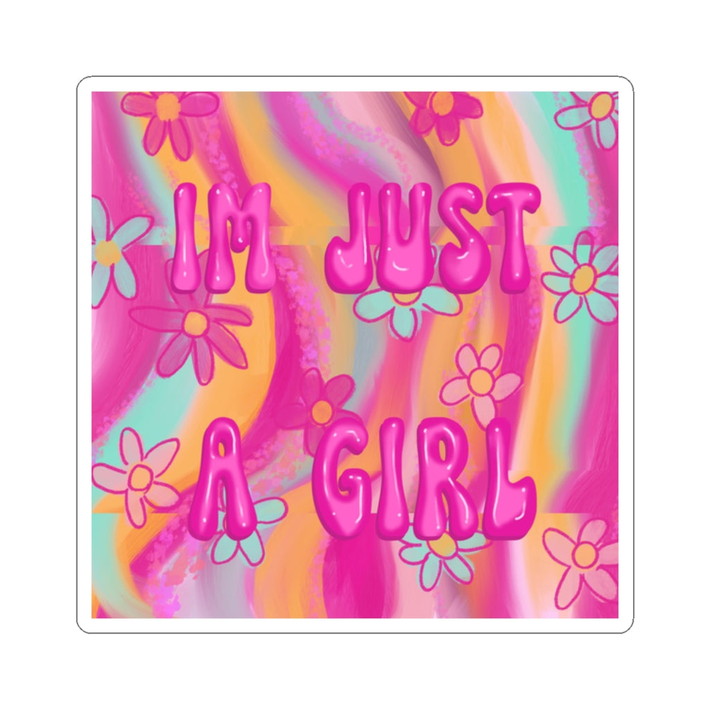 I'm Just a Girl Kiss-Cut Vinyl Sticker