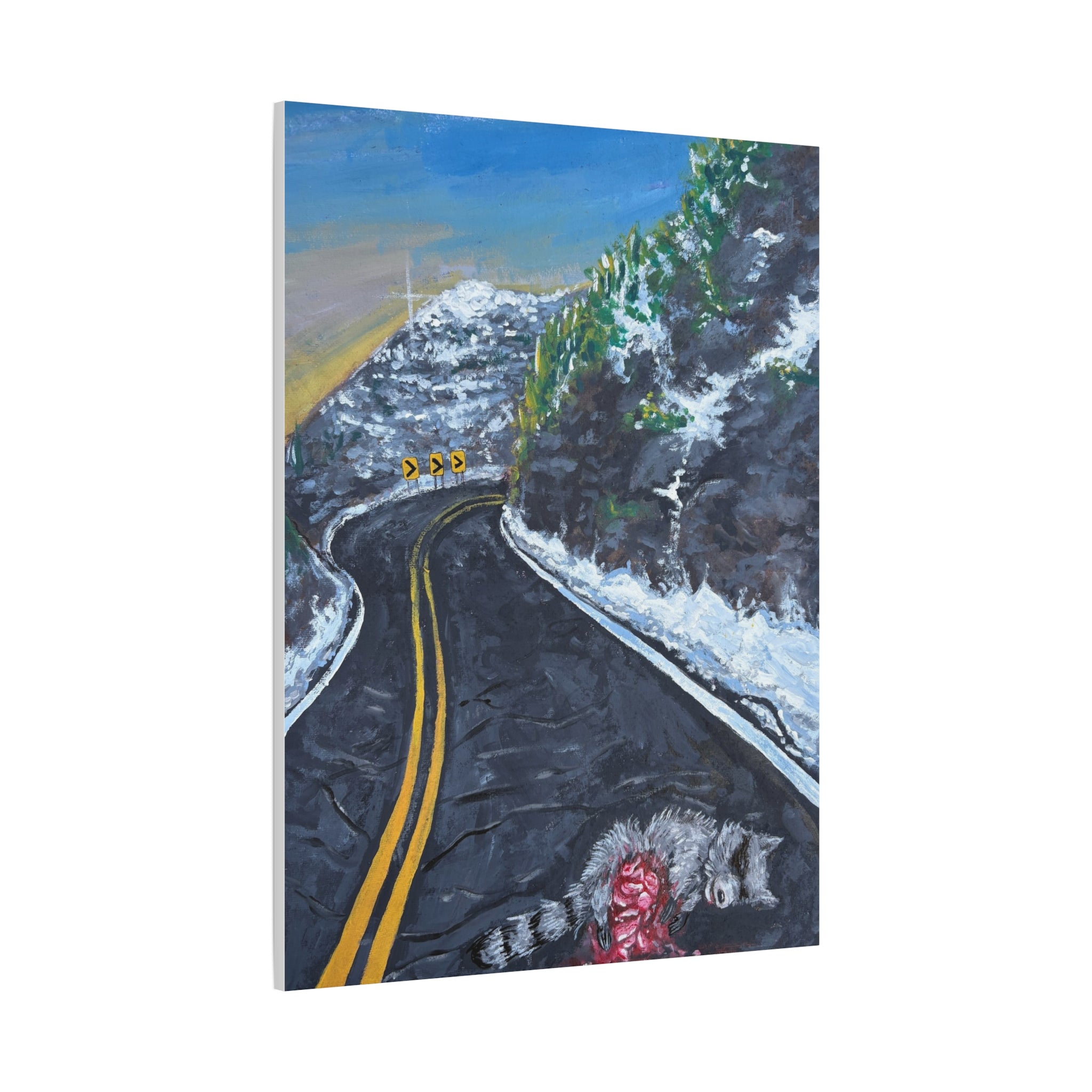 Mountain Scene Road Animal Canvas Print