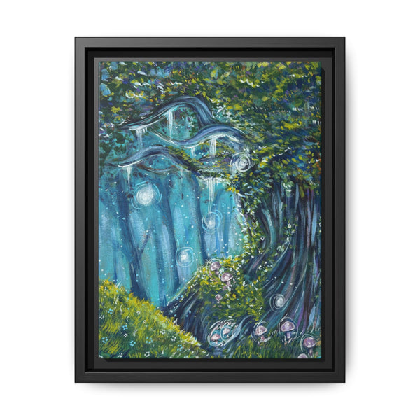 Enchanted Forest Matte Canvas Print, Framed Painting, Nature Home Decor, Woodland Artwork, Greenery Wall Hanging