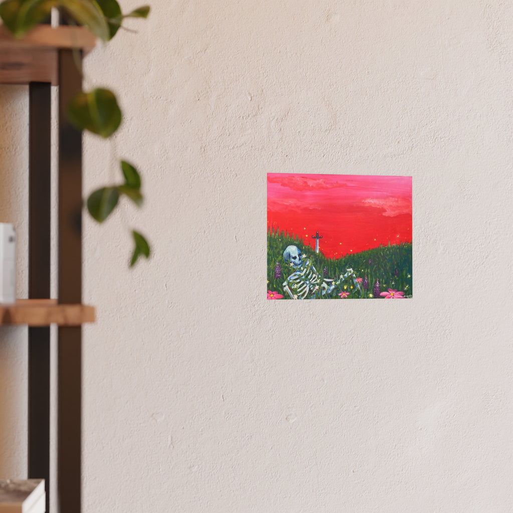 Sunset Skeleton Meadow Giclee Print