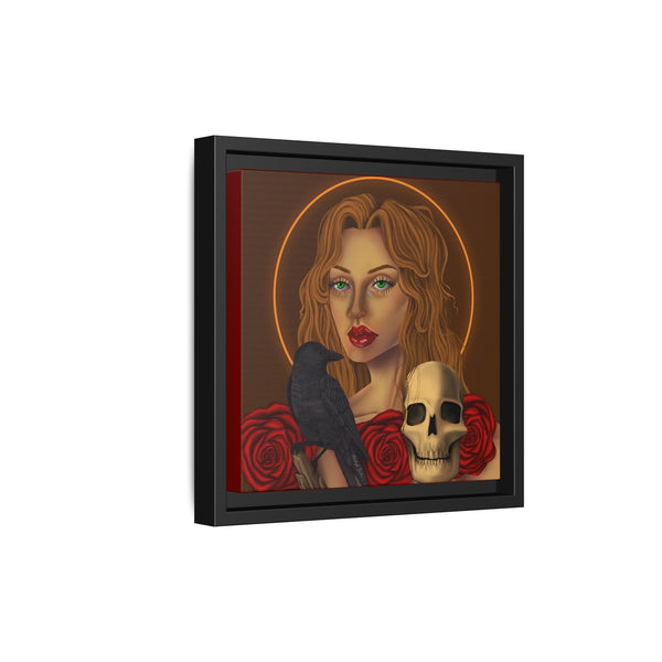 Woman, Skull, Crow Canvas Art Print