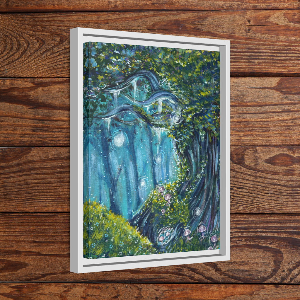 Enchanted Forest Matte Canvas Print, Framed Painting, Nature Home Decor, Woodland Artwork, Greenery Wall Hanging