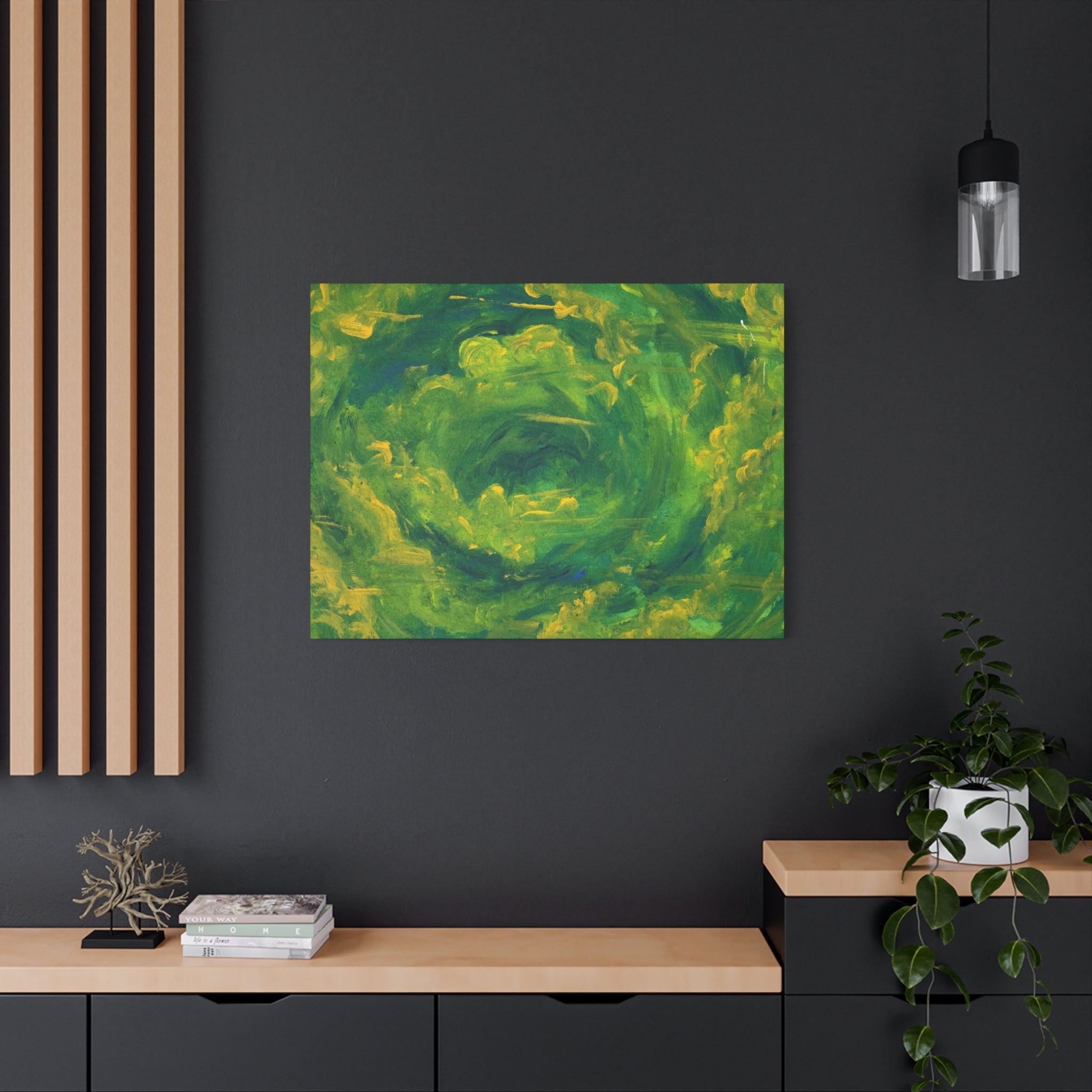 Vibrant Green Abstract Canvas Print