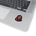 Floral Afro Portrait Sticker — Black Woman Illustration Kiss-Cut Sticker