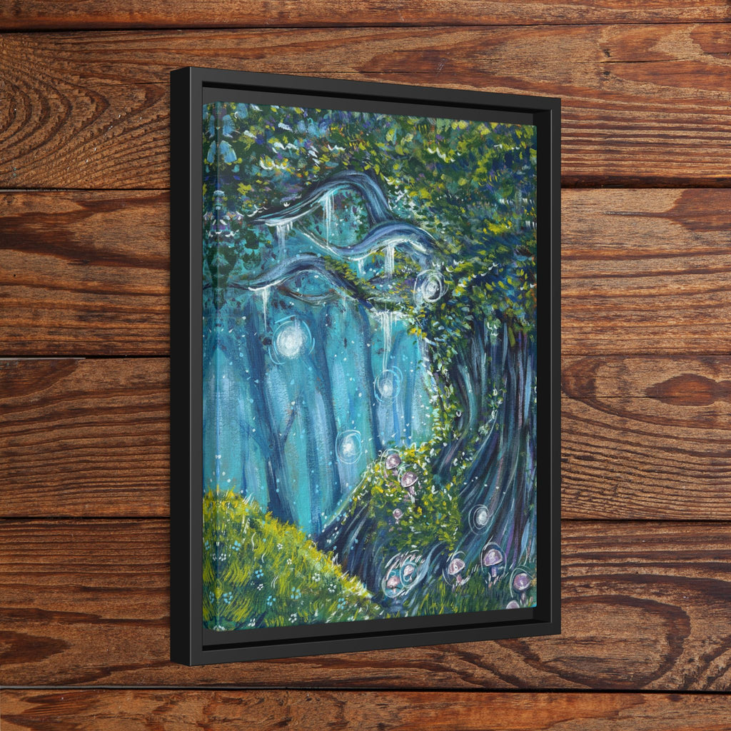 Enchanted Forest Matte Canvas Print, Framed Painting, Nature Home Decor, Woodland Artwork, Greenery Wall Hanging