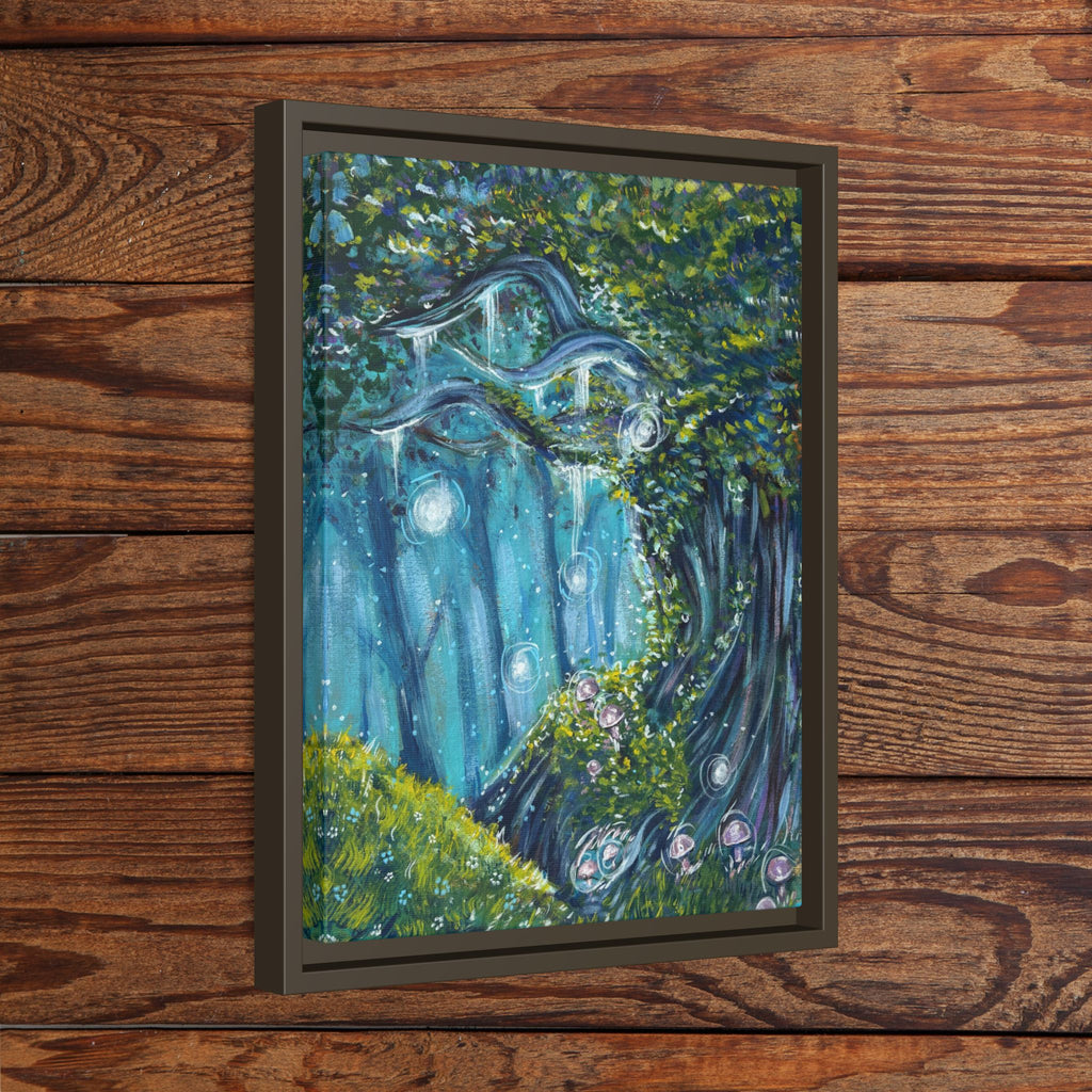 Enchanted Forest Matte Canvas Print, Framed Painting, Nature Home Decor, Woodland Artwork, Greenery Wall Hanging