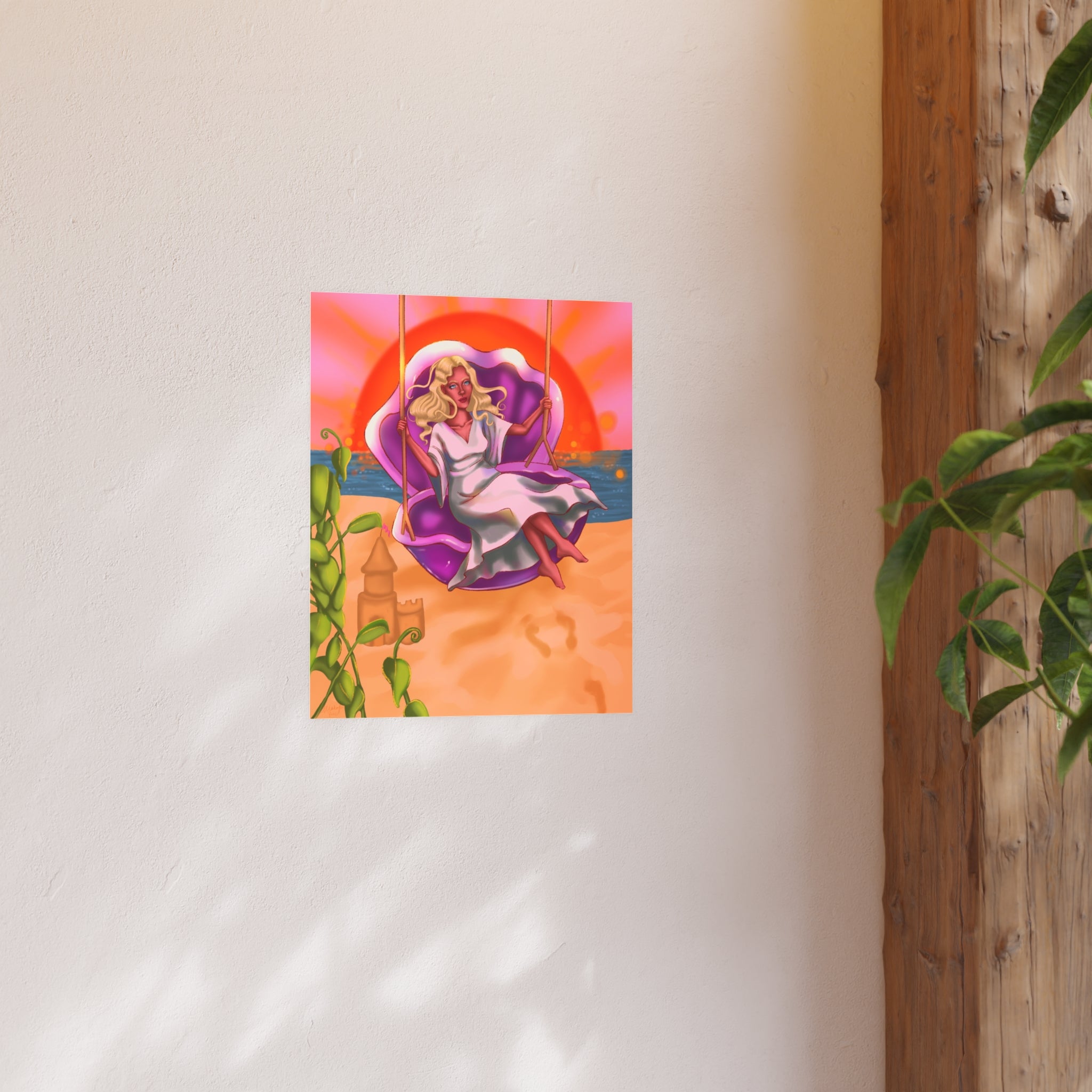 Vibrant Sunset Shell Swing Giclee Print