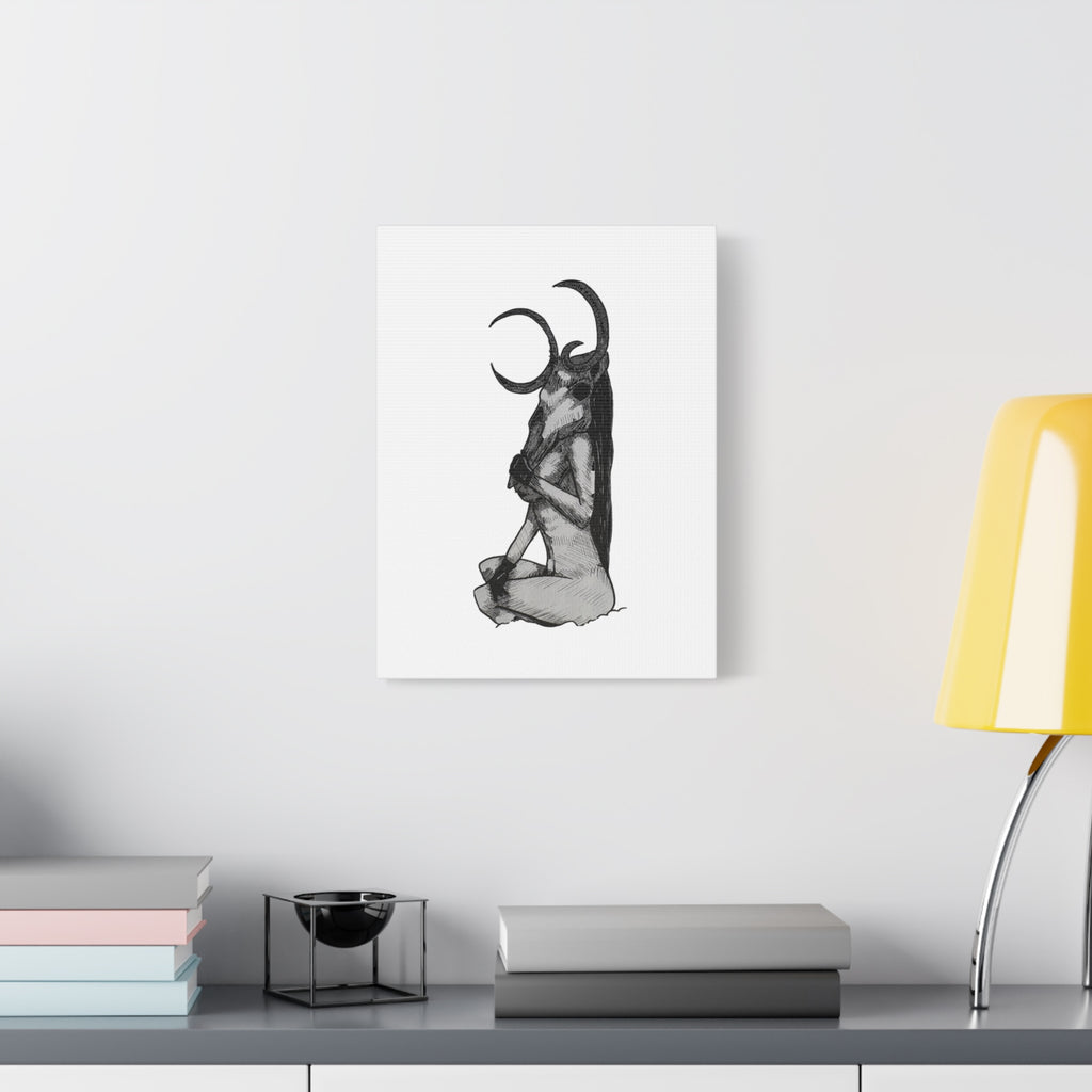 Mythical Horned Goddess Canvas Print