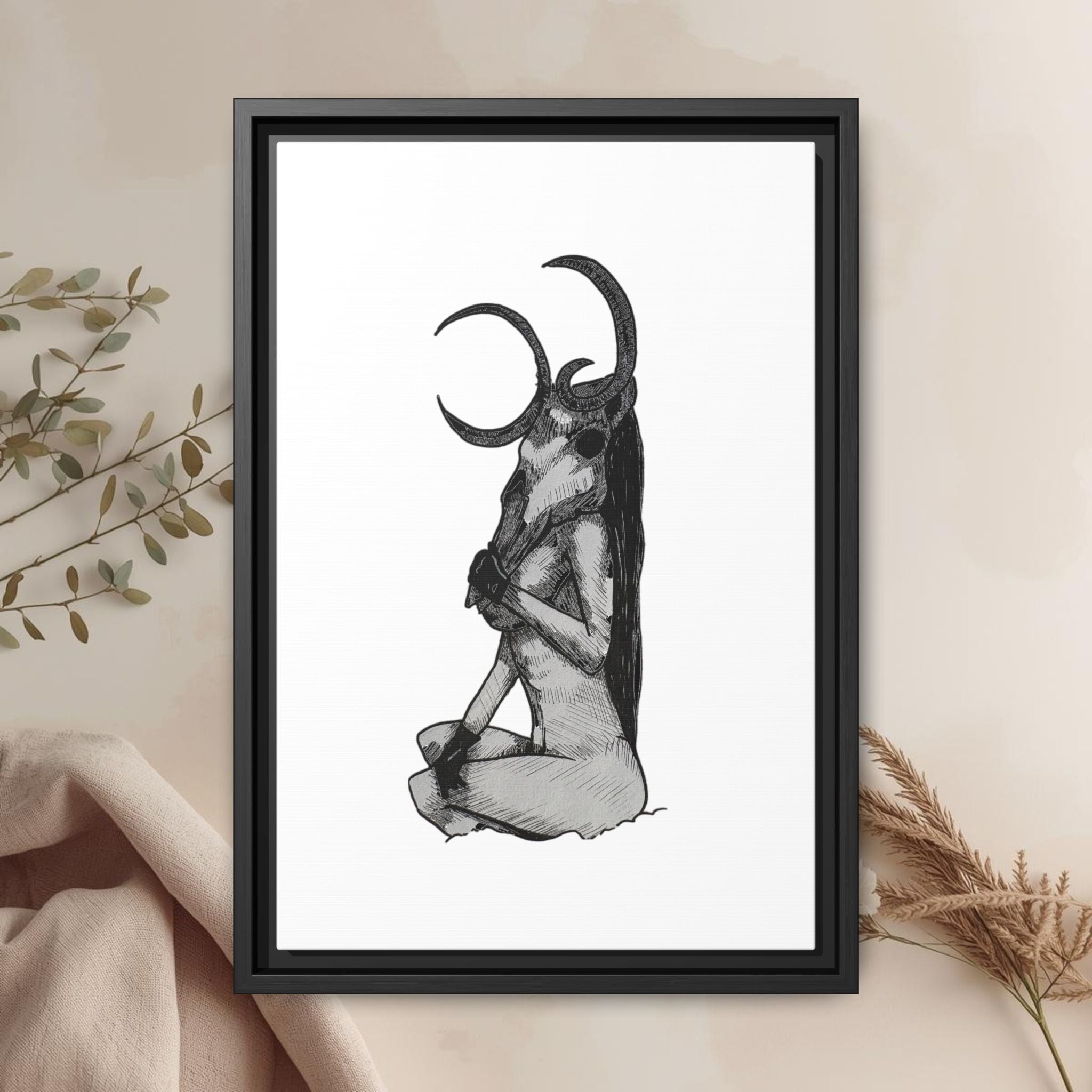Mystical Goddess Framed Canvas Print