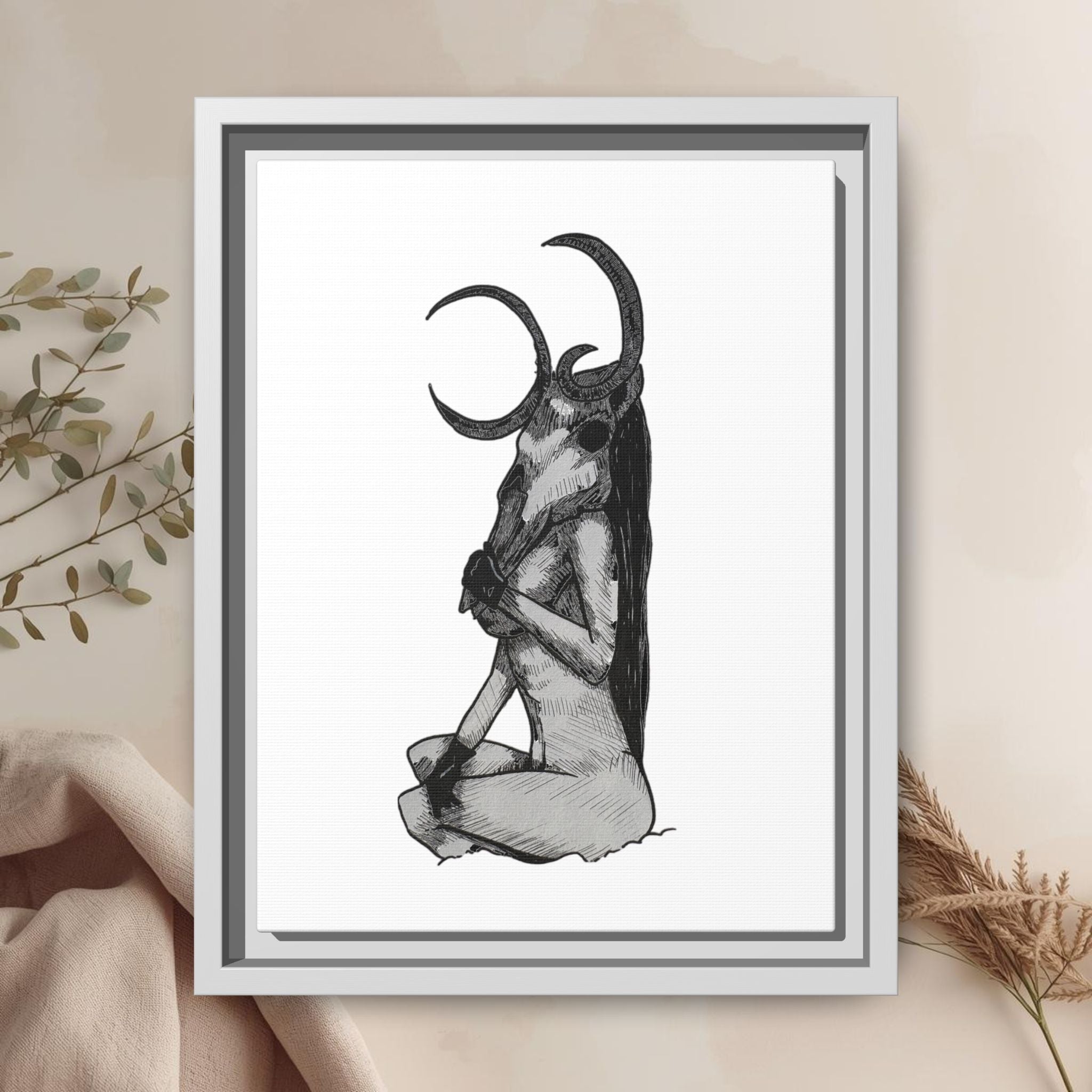 Mystical Goddess Framed Canvas Print
