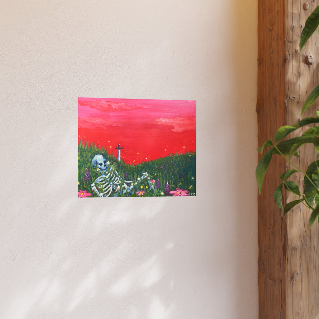 Sunset Skeleton Meadow Giclee Print