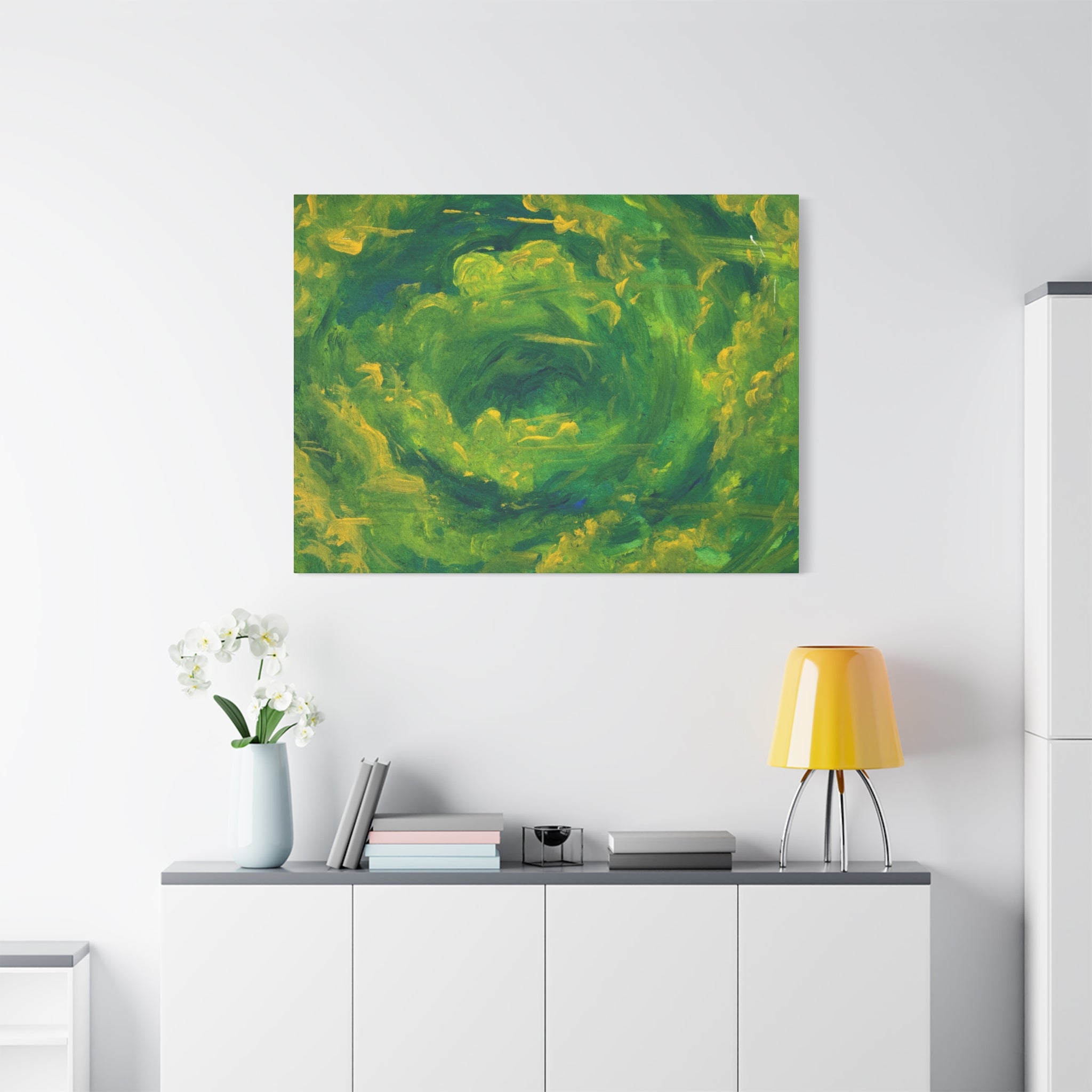 Vibrant Green Abstract Canvas Print