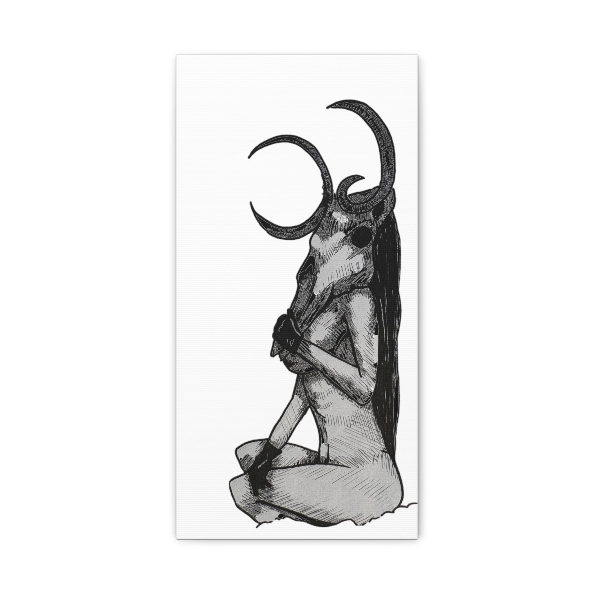 Mythical Horned Goddess Canvas Print