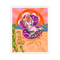 Beach Sunset Shell Girl Kiss-Cut Sticker