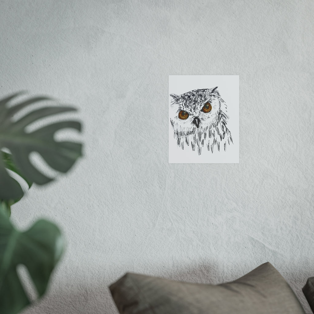 Minimalist Owl Line Art Poster — Hand-Drawn Owl Print for Wall Decor