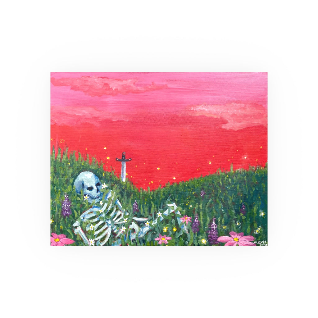 Sunset Skeleton Meadow Giclee Print