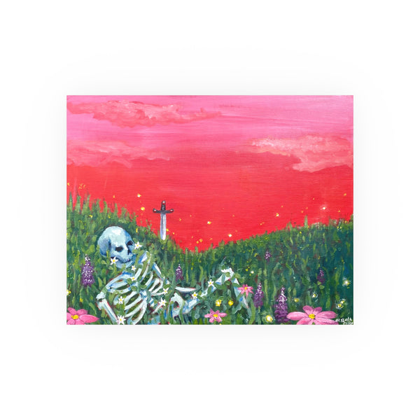 Sunset Skeleton Meadow Giclee Print