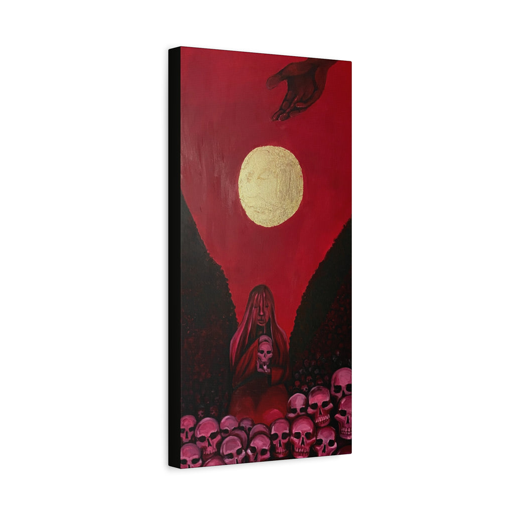 Gothic Red Skull Moonlight Canvas Print
