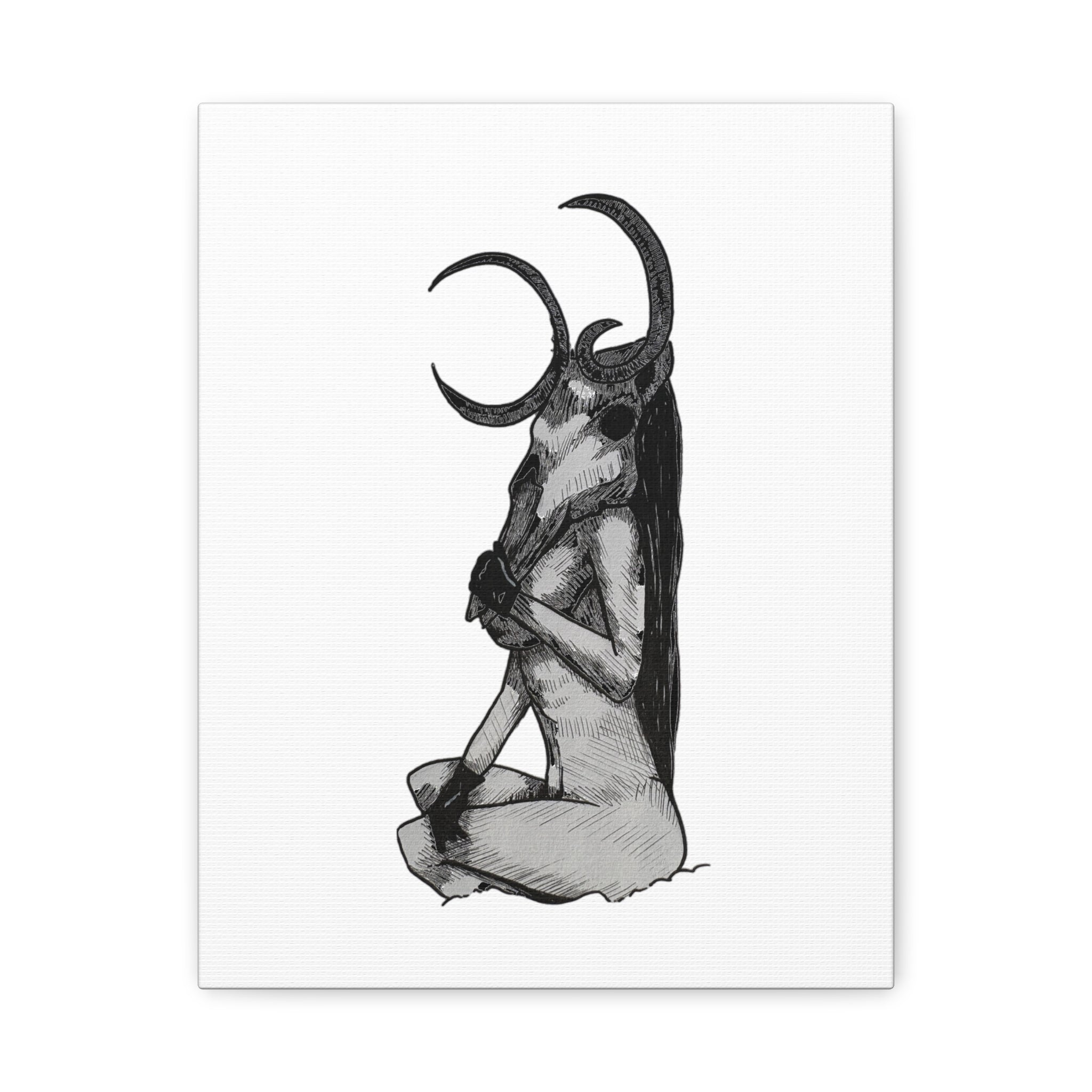 Mythical Horned Goddess Canvas Print