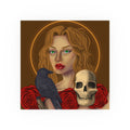 Gothic Portrait Poster — Woman with Raven, Skull & Roses Satin/Matte Art Print