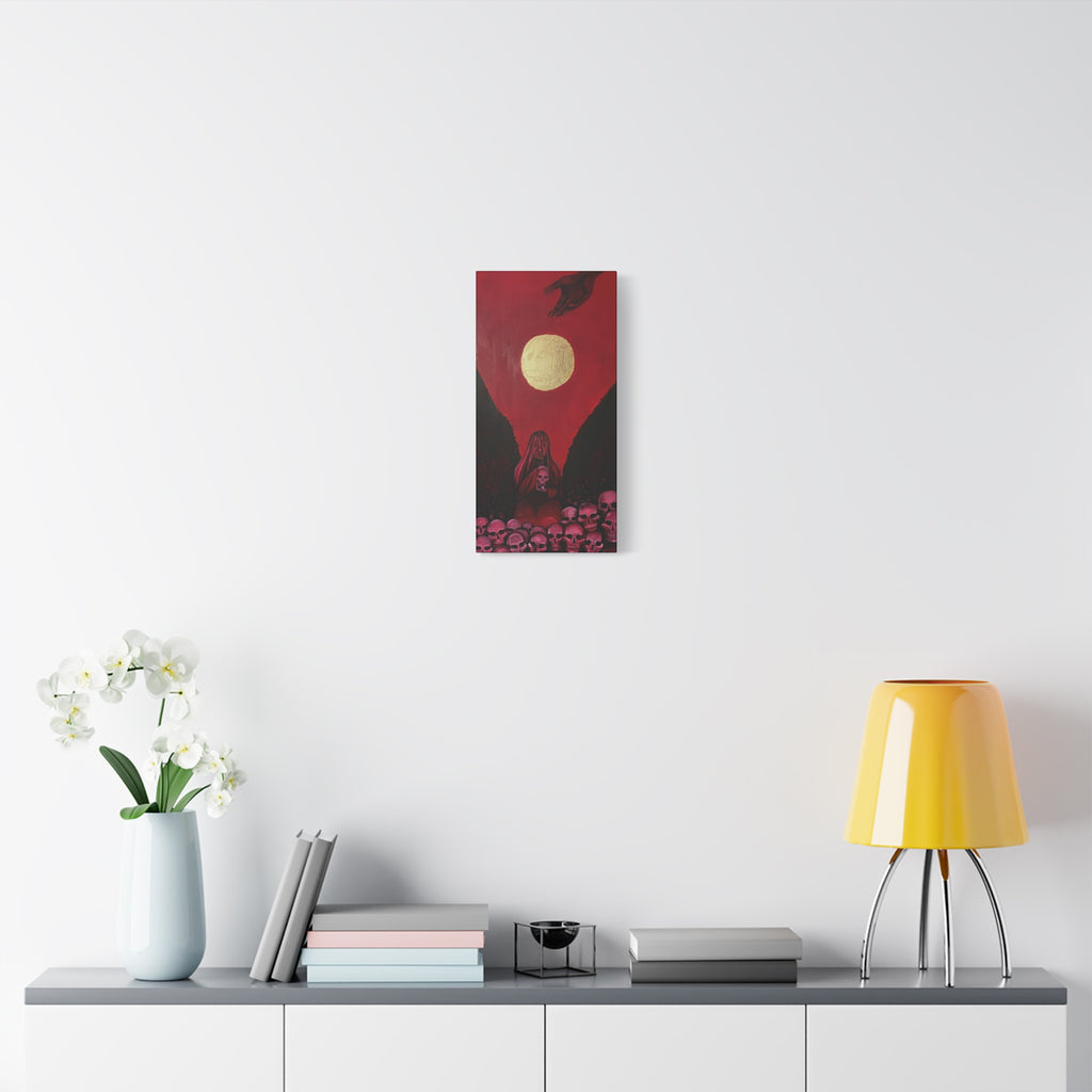 Gothic Red Skull Moonlight Canvas Print