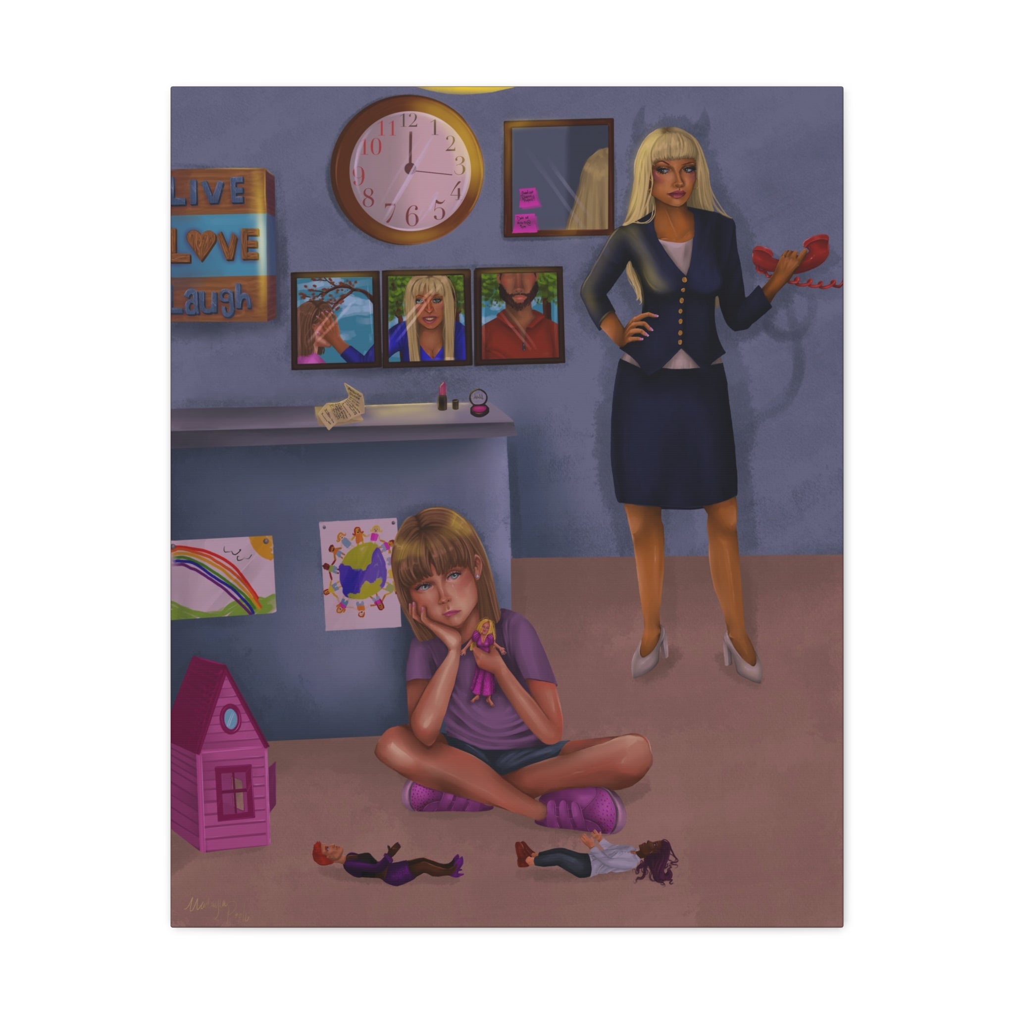 "Lonely Child" Illustration Canvas Print