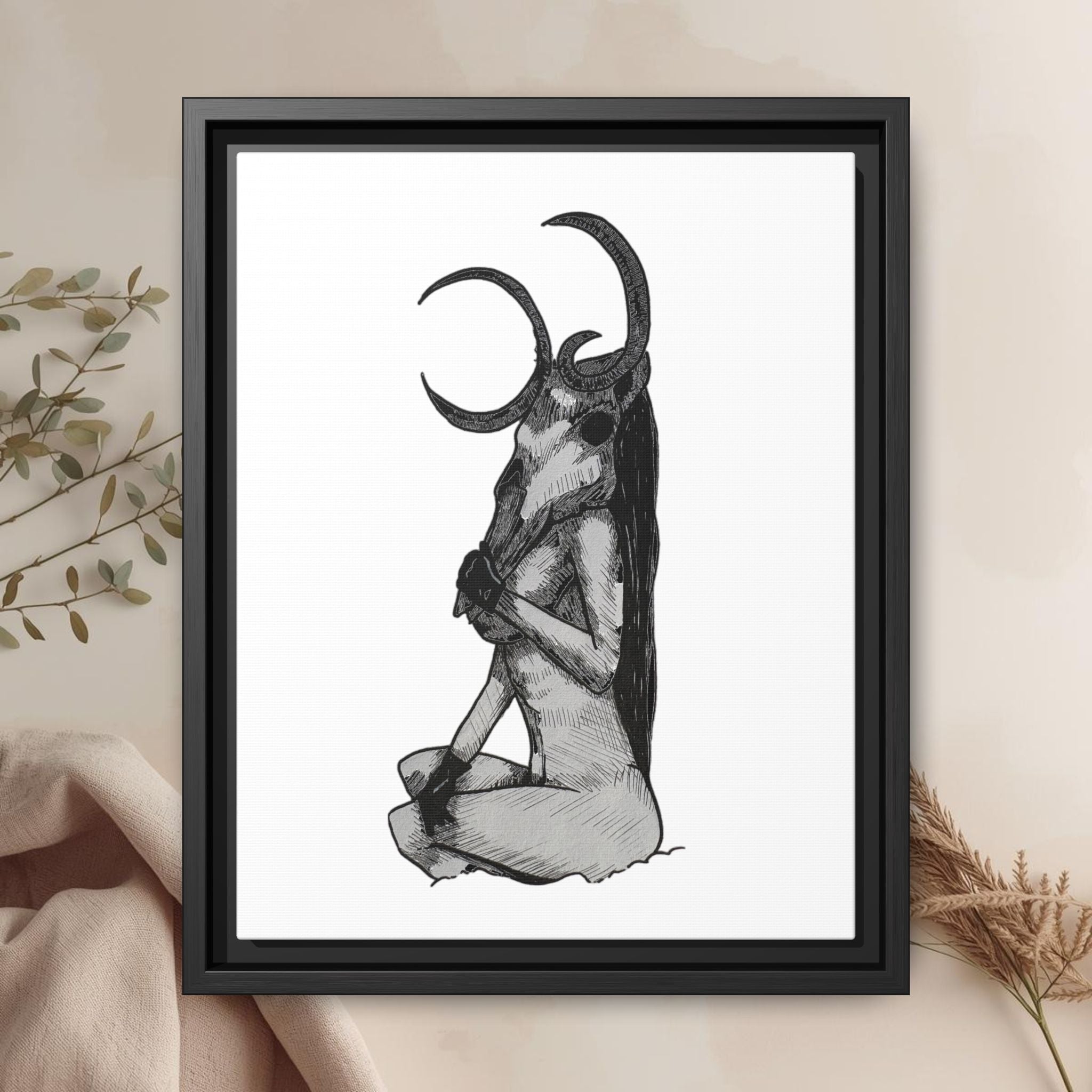 Mystical Goddess Framed Canvas Print