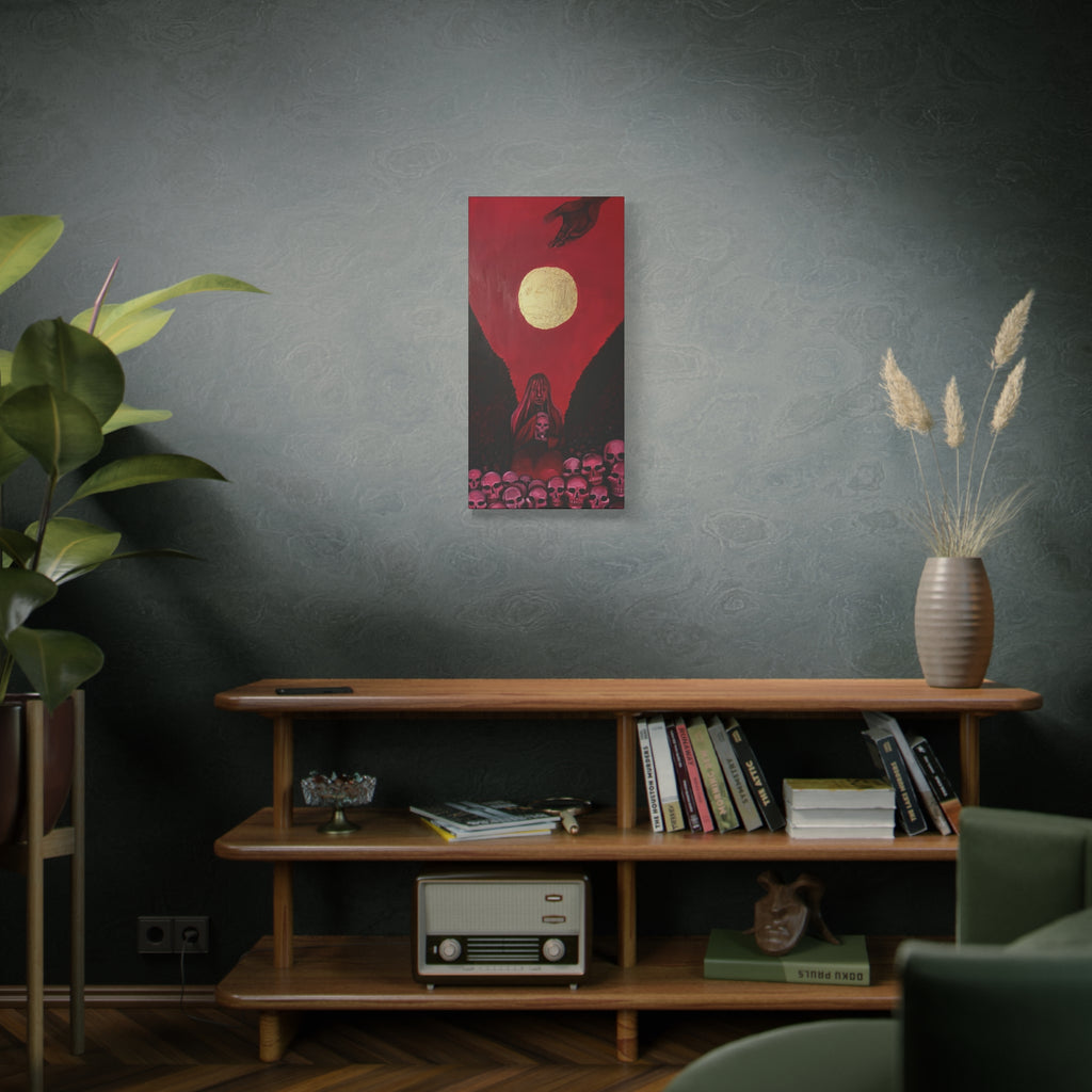 Gothic Red Skull Moonlight Canvas Print