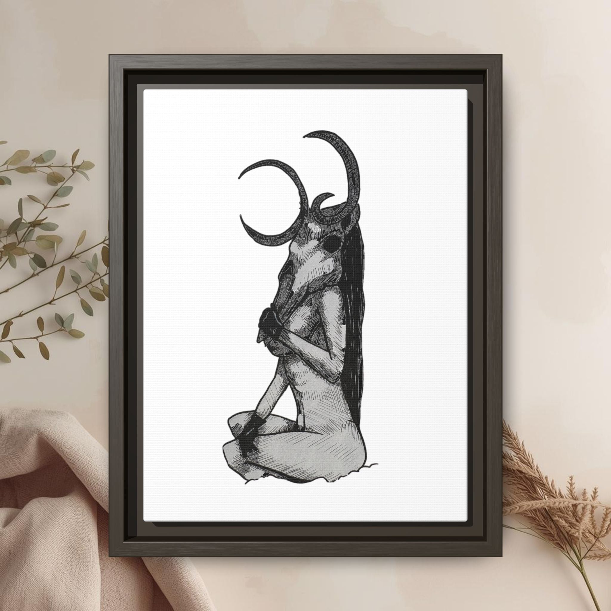 Mystical Goddess Framed Canvas Print