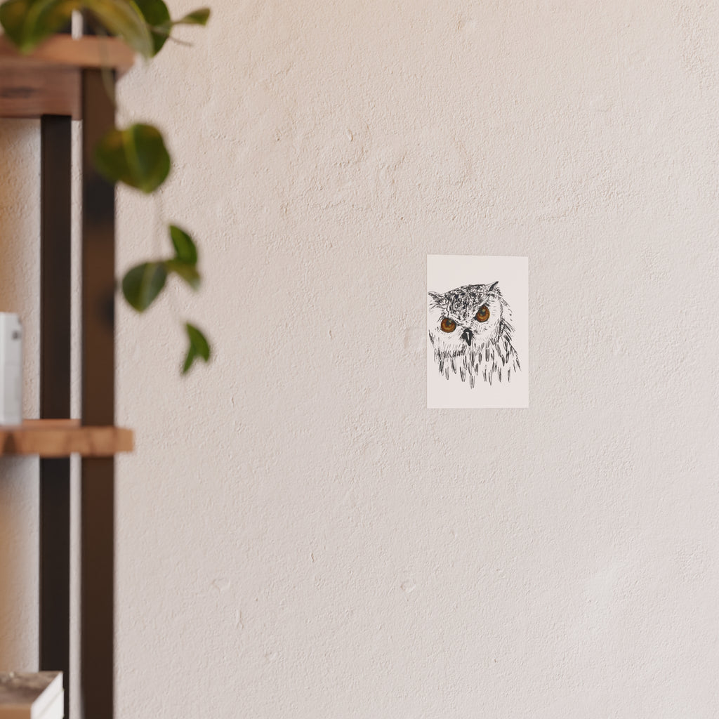 Minimalist Owl Line Art Poster — Hand-Drawn Owl Print for Wall Decor