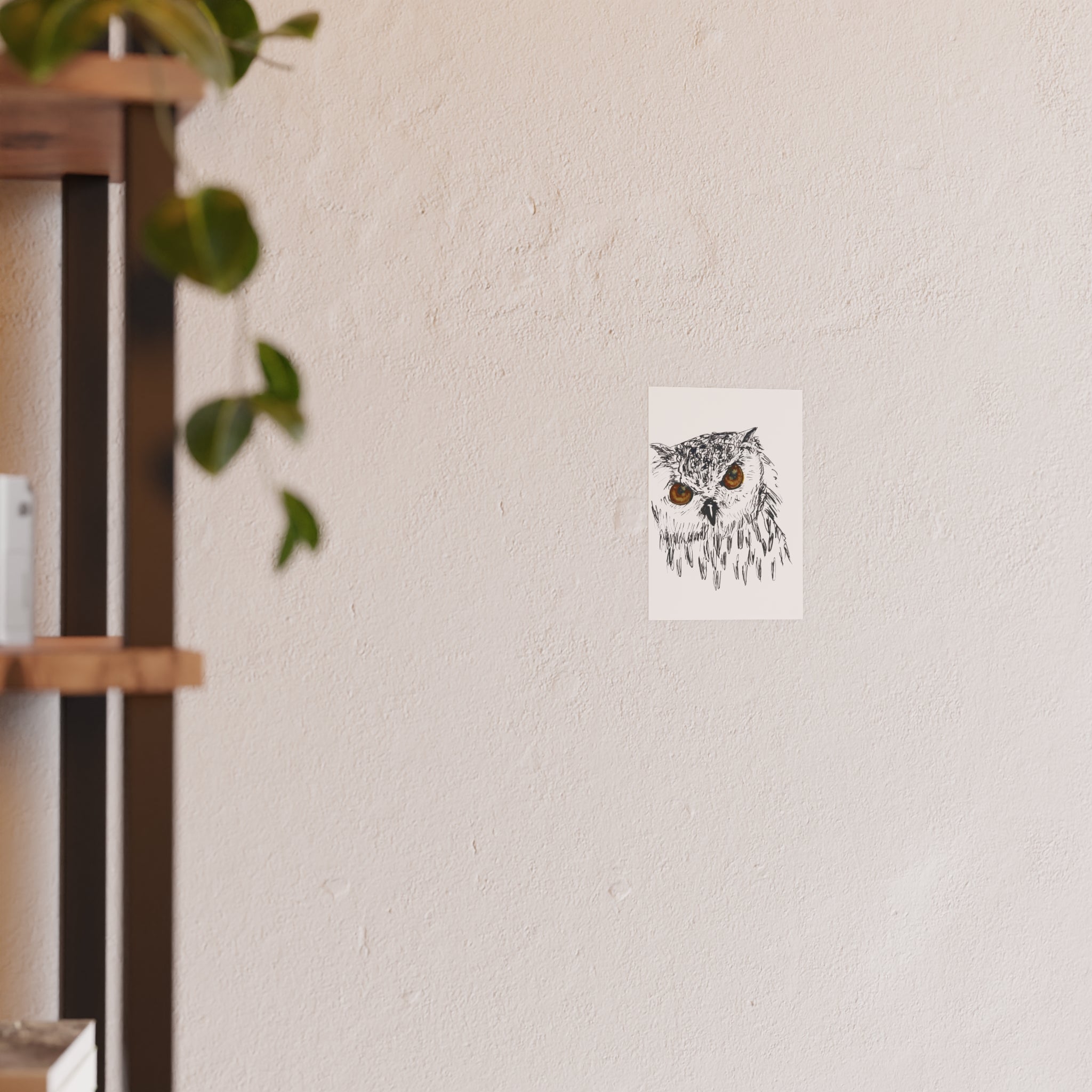 Minimalist Owl Line Art Poster — Hand-Drawn Owl Print for Wall Decor