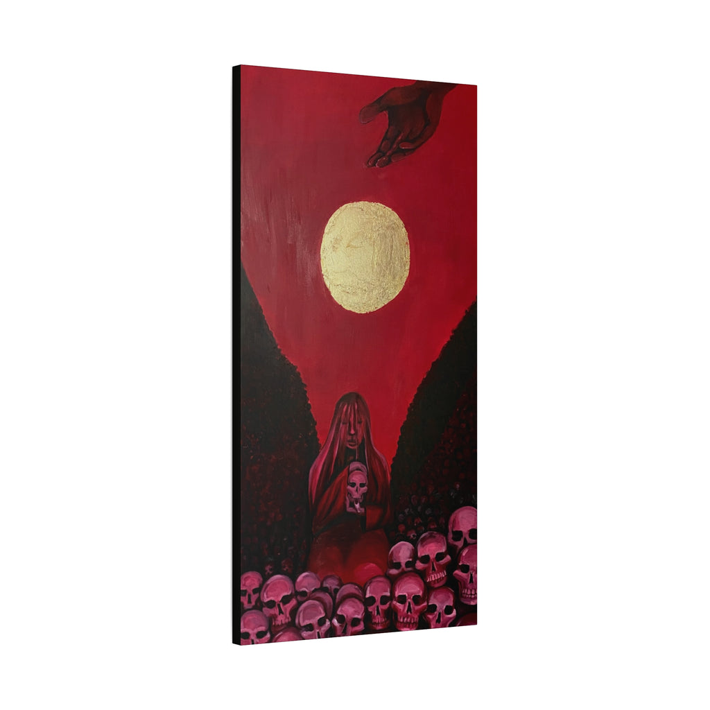 Gothic Red Skull Moonlight Canvas Print