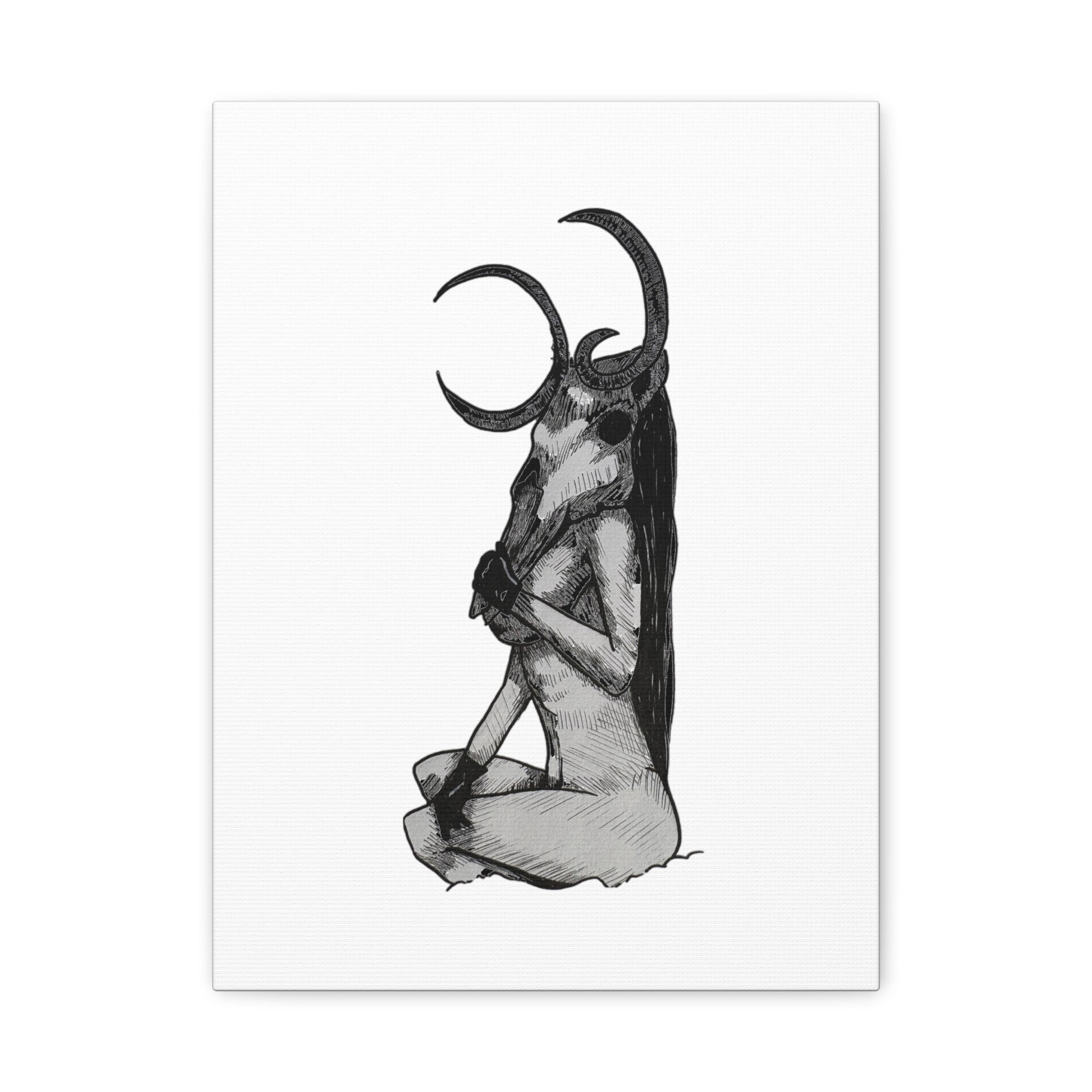Mythical Horned Goddess Canvas Print