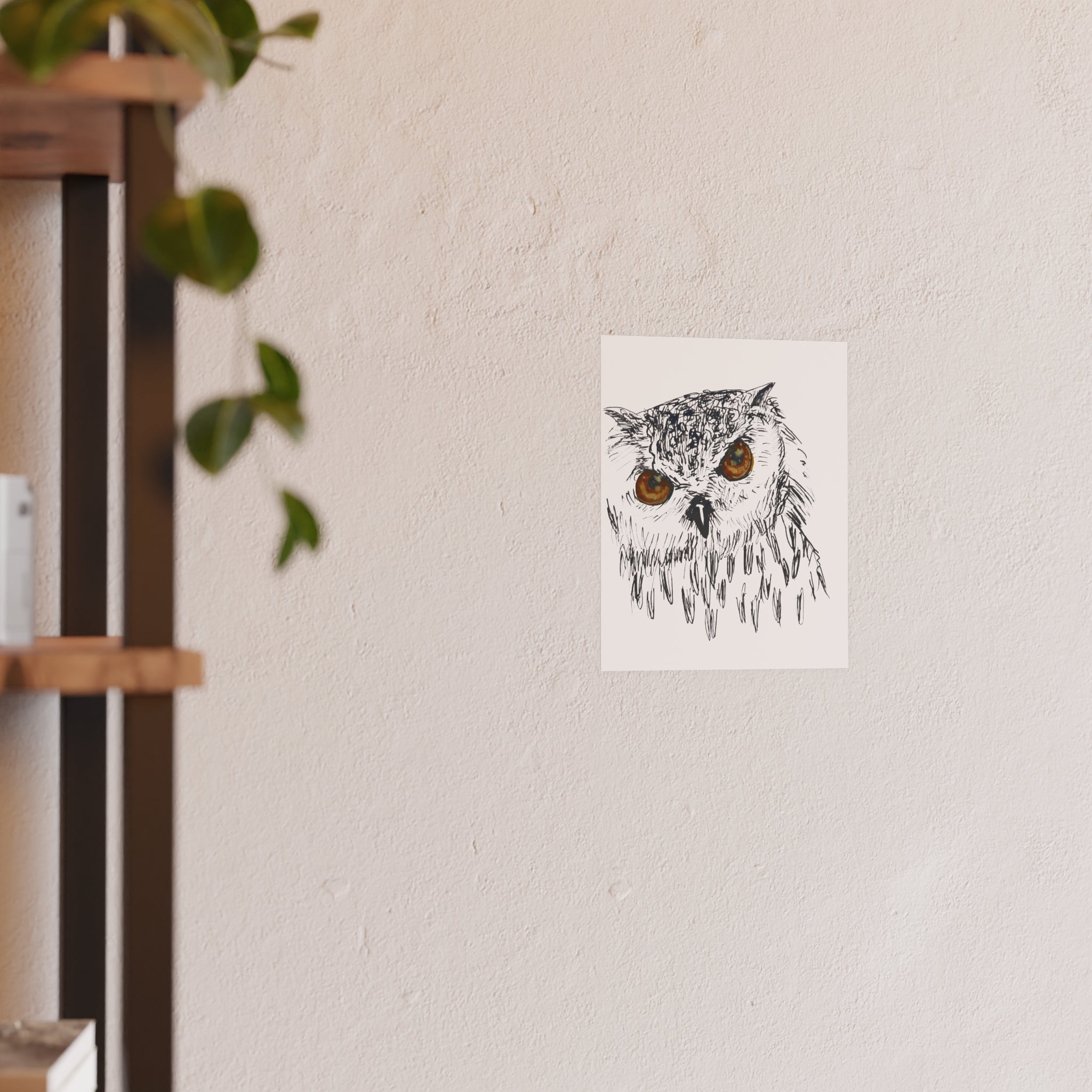 Minimalist Owl Line Art Poster — Hand-Drawn Owl Print for Wall Decor
