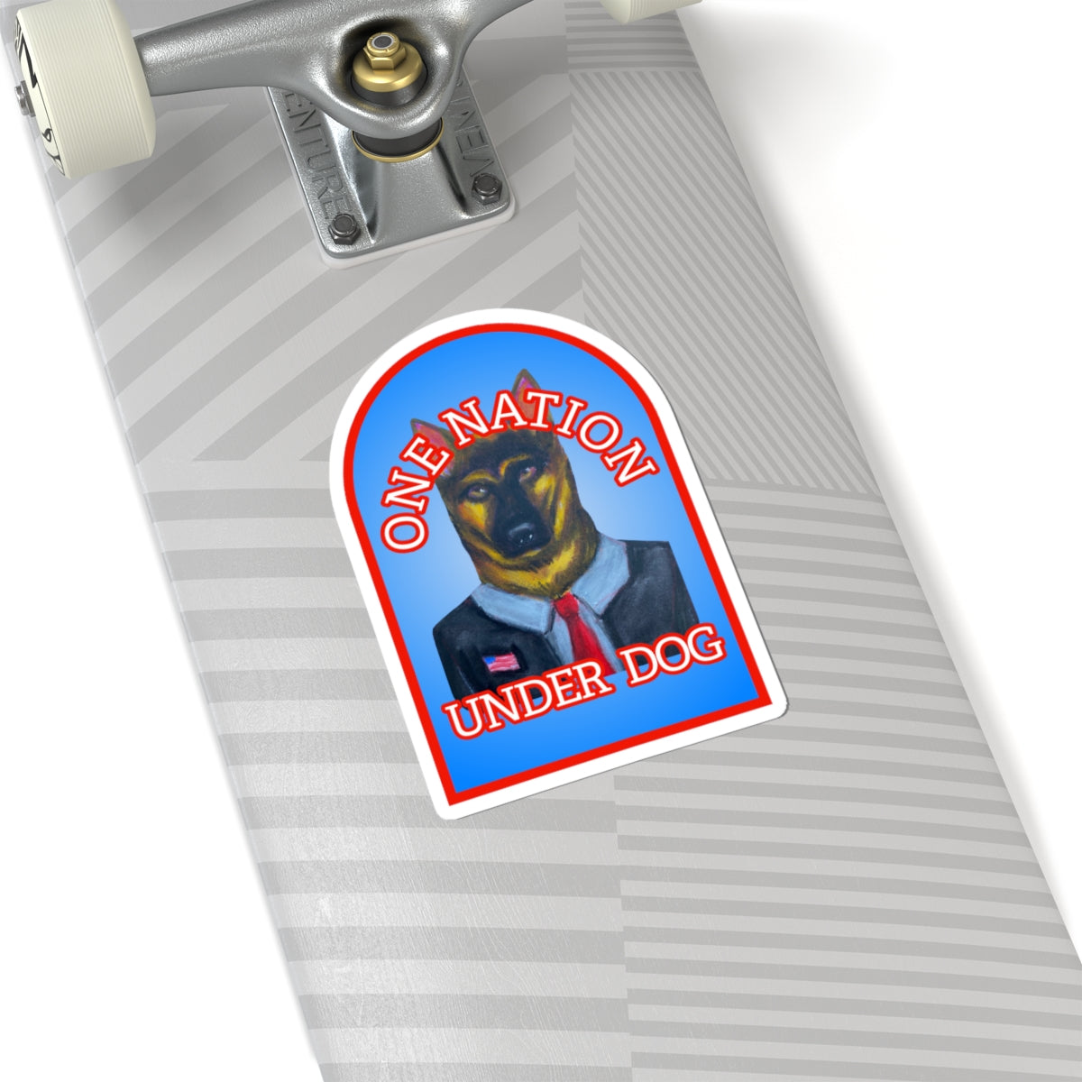 One Nation Under Dog Kiss-Cut Sticker — Political German Shepherd Laptop Decal