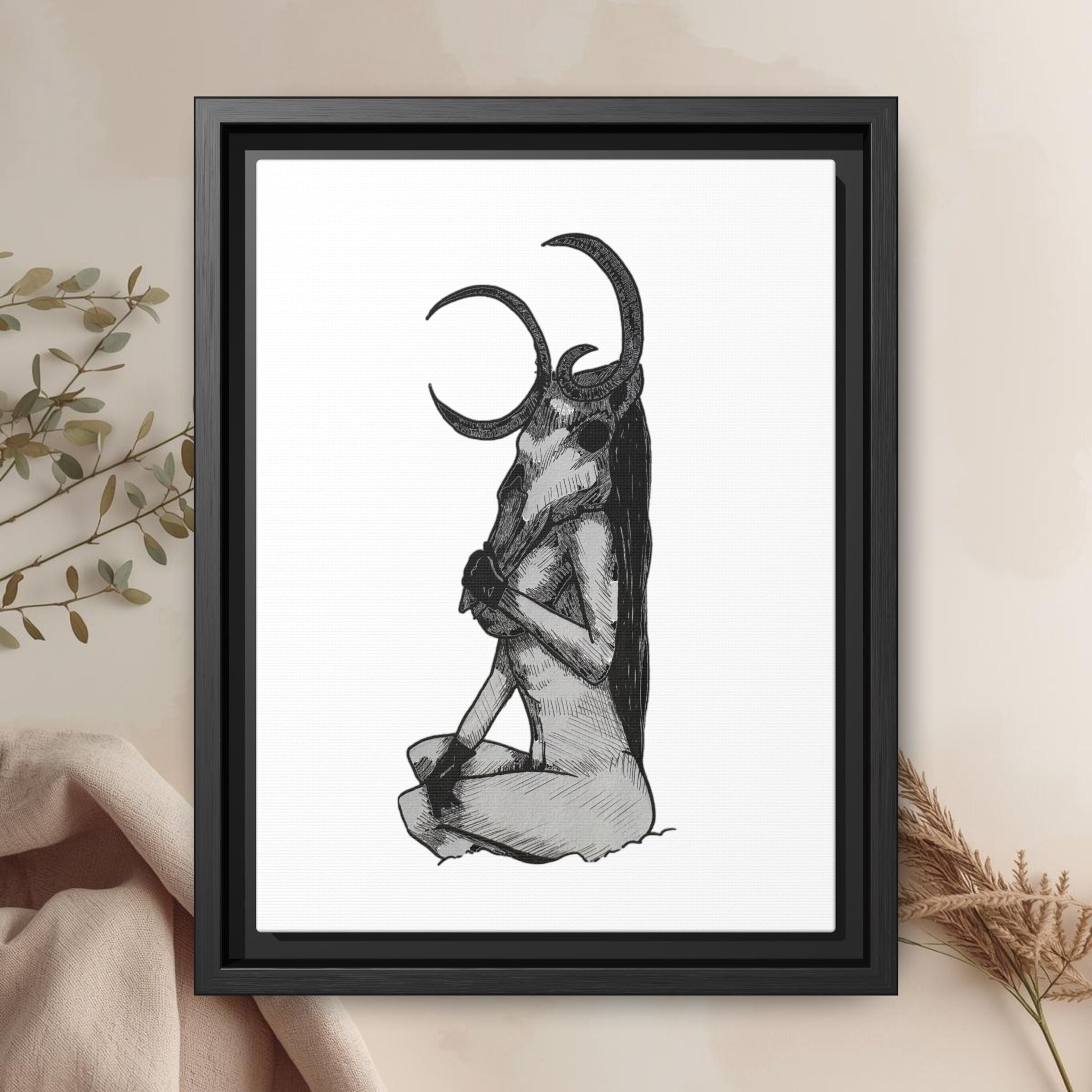 Mystical Goddess Framed Canvas Print