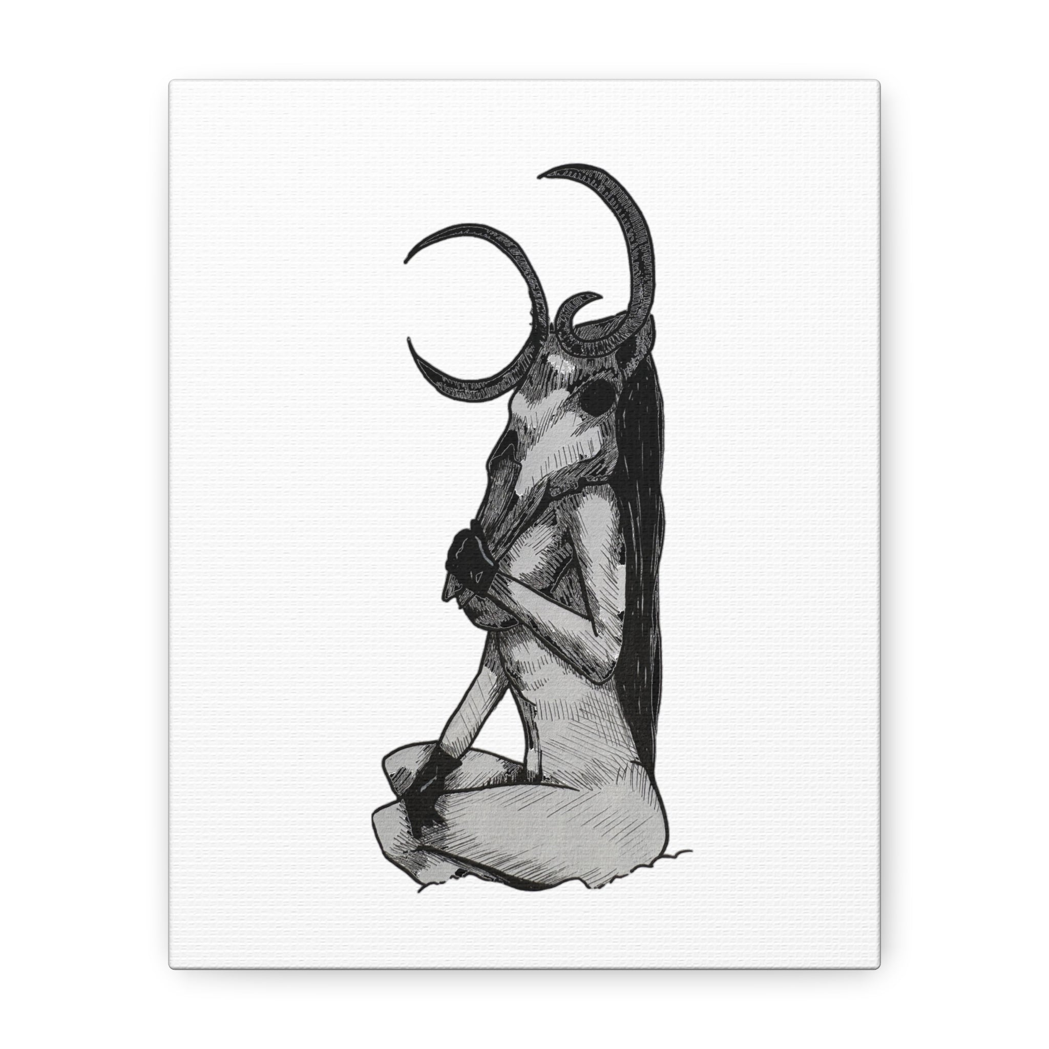 Mythical Horned Goddess Canvas Print