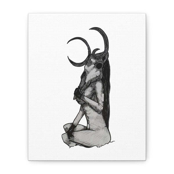 Mythical Horned Goddess Canvas Print