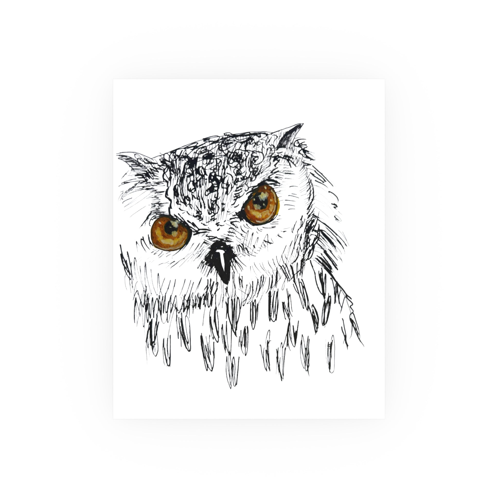 Minimalist Owl Line Art Poster — Hand-Drawn Owl Print for Wall Decor