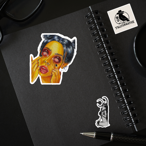 Vibrant Lady Kiss-Cut Vinyl Sticker