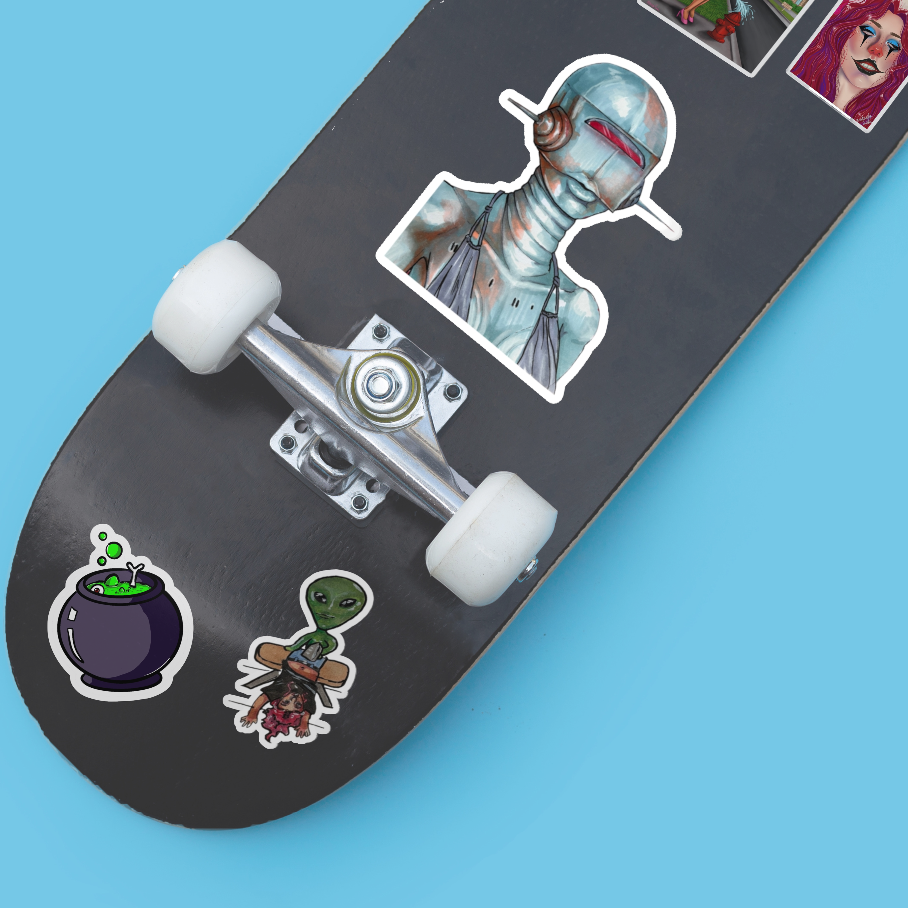 Futuristic Robot Kiss-Cut Stickers, Cool Stickers for Laptops, Car Decals, Unique Art Stickers, Sci-Fi Decorations