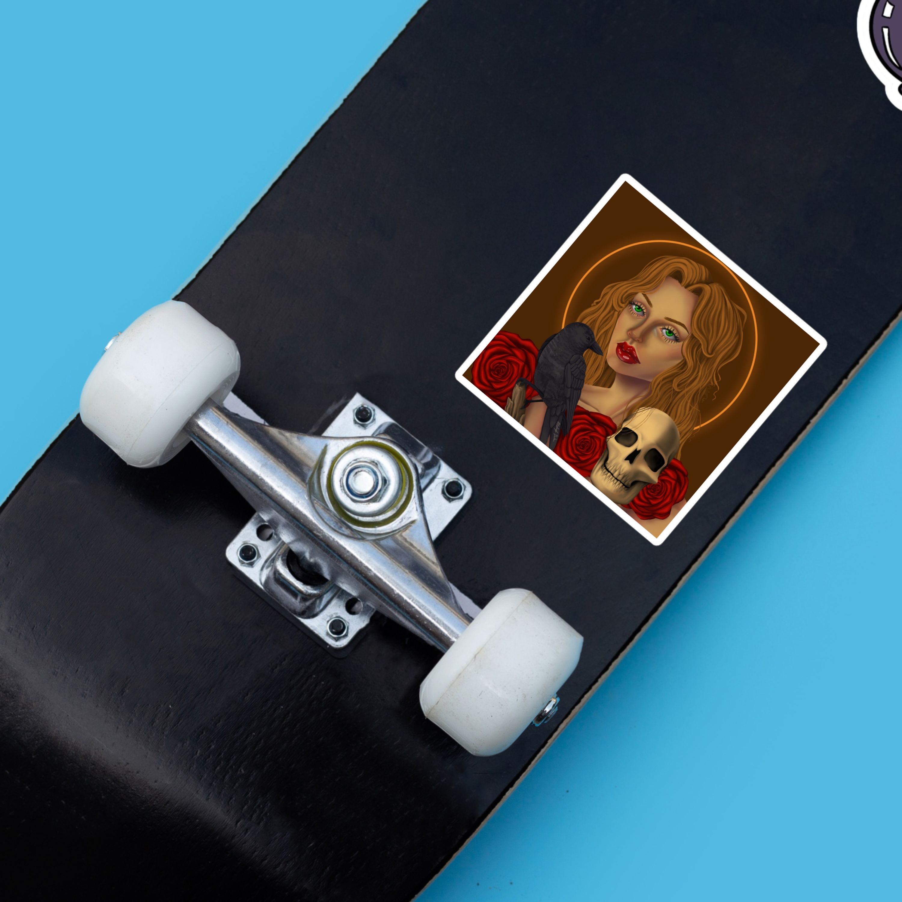 Gothic Kiss-Cut Stickers, Artistic Stickers, Edgy Decor, Skull and Rose Stickers, Unique Gift Ideas for Goth Lovers, Dark Aesthetic