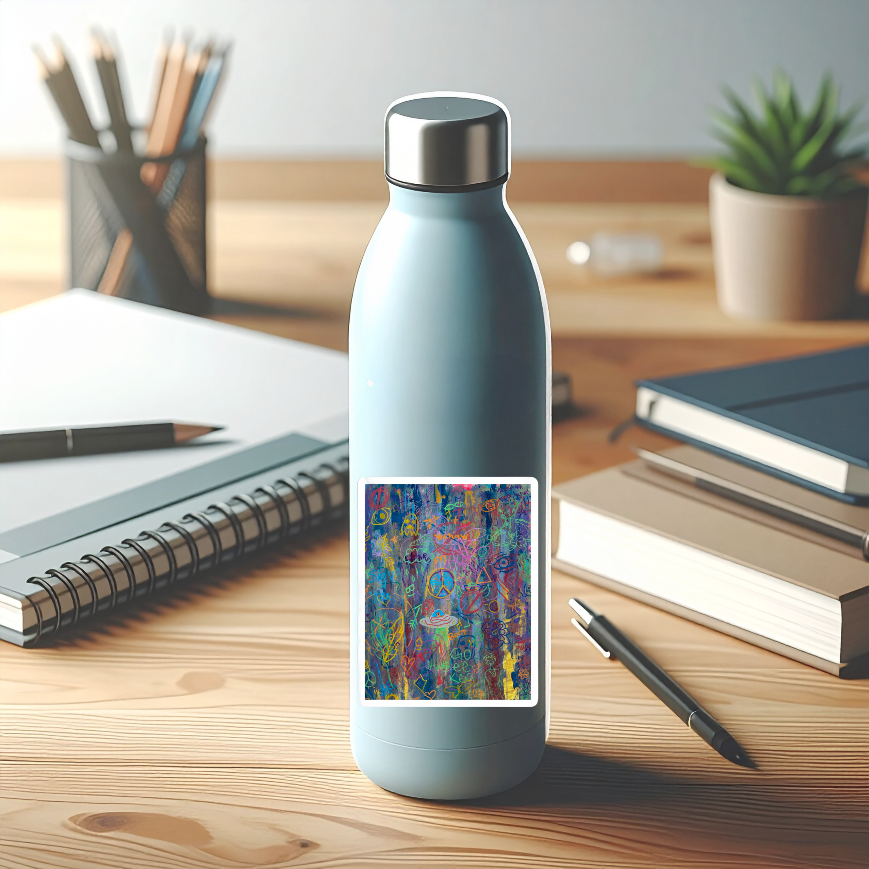 Colorful Art Vinyl Decals for Home & Office | Funky Wall Stickers, Boho Decor, Gift for Art Lovers, Unique Car Accessories