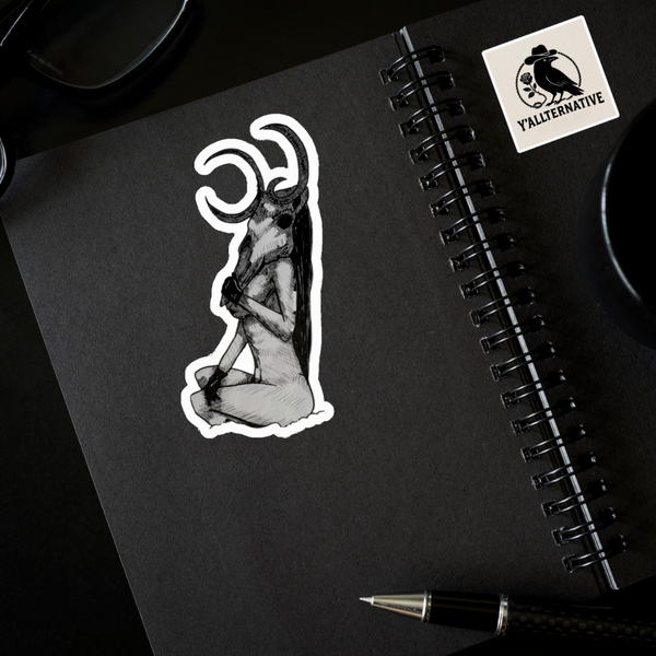 Mystical Horned Creature Kiss-Cut Vinyl Sticker