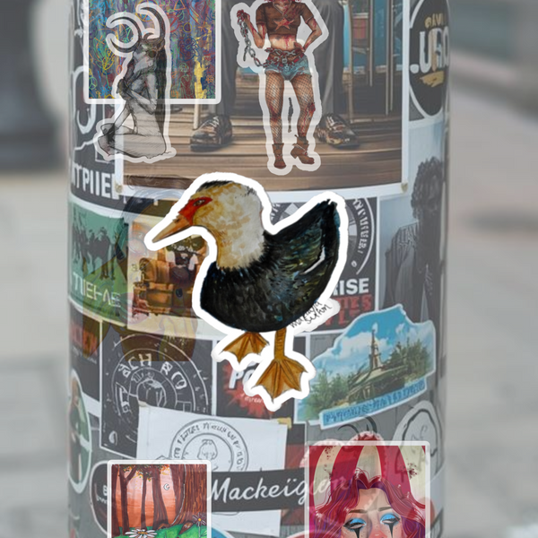 Colorful Duck Art Stickers, Cute Animal Stickers, Duck Lover Gift, Laptop Decals, Nature Stickers