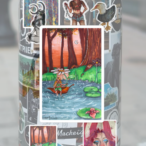 Fairy Pond Nature-Inspired Vinyl Sticker