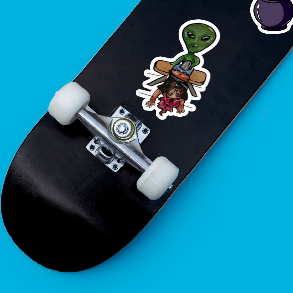 Alien Abduction Stickers, Fun Decor for Laptops, Journals, and Water Bottles, Great for UFO Lovers, Unique Gift Idea