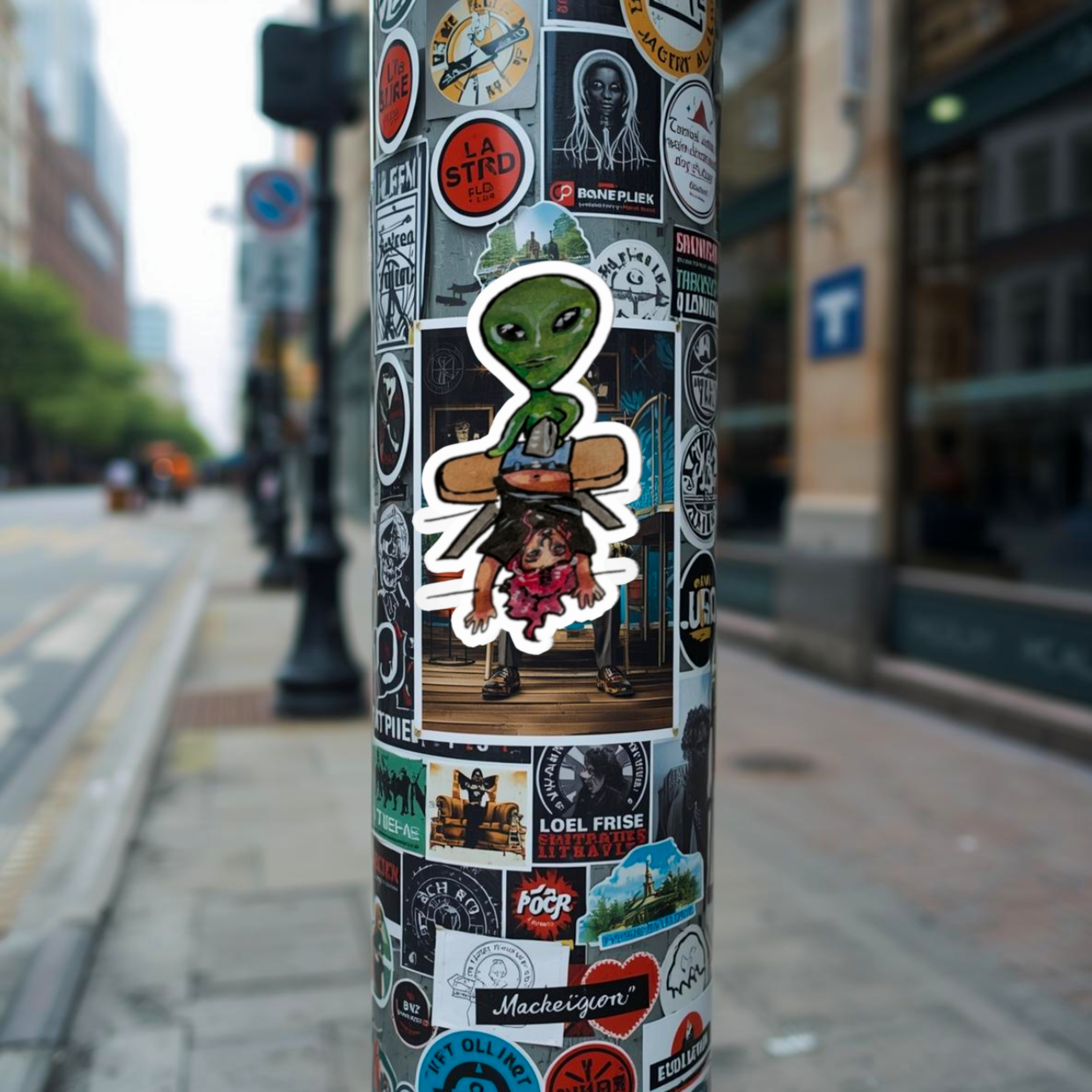 Alien Abduction Stickers, Fun Decor for Laptops, Journals, and Water Bottles, Great for UFO Lovers, Unique Gift Idea