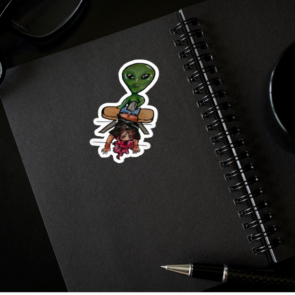 Alien Abduction Stickers, Fun Decor for Laptops, Journals, and Water Bottles, Great for UFO Lovers, Unique Gift Idea