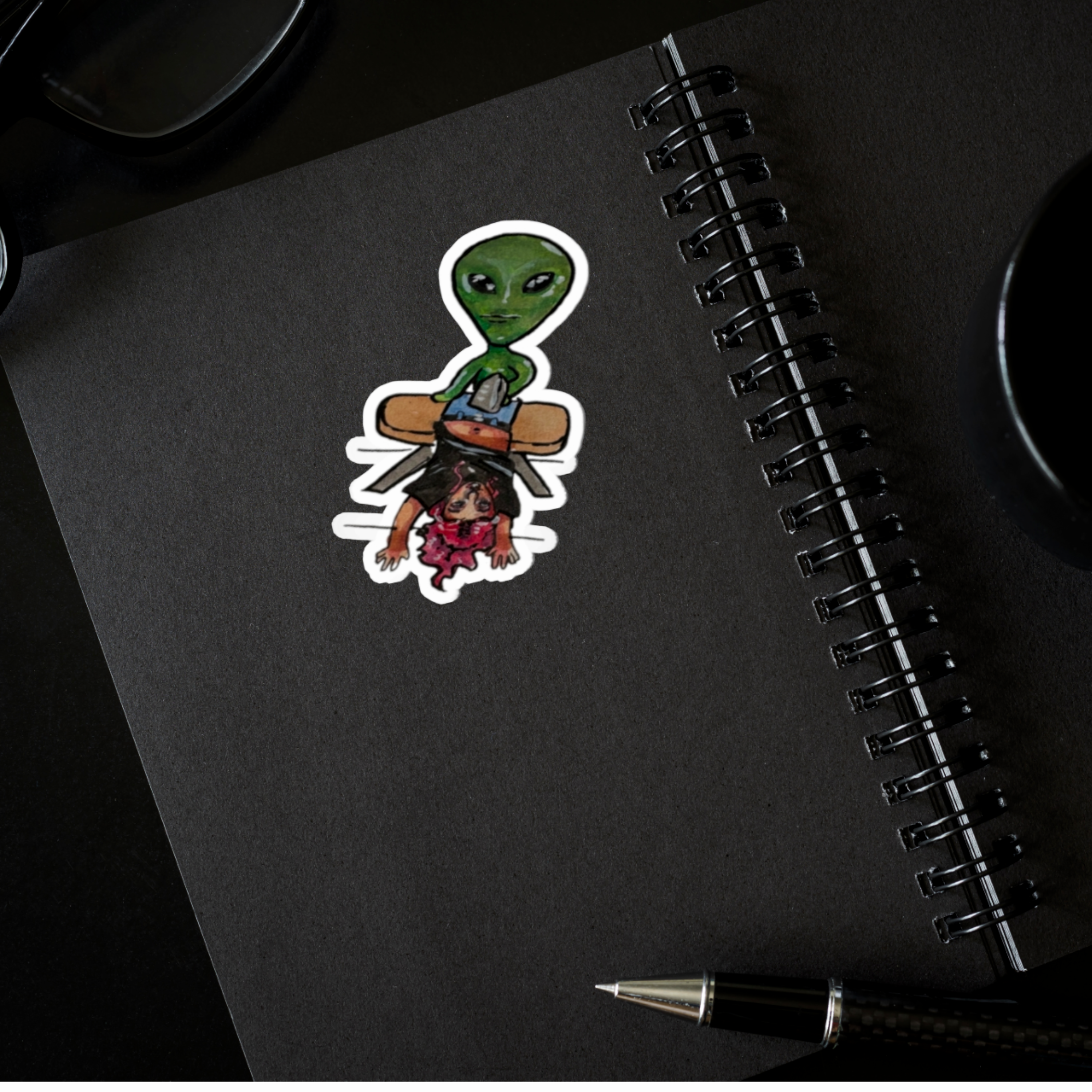 Alien Abduction Stickers, Fun Decor for Laptops, Journals, and Water Bottles, Great for UFO Lovers, Unique Gift Idea